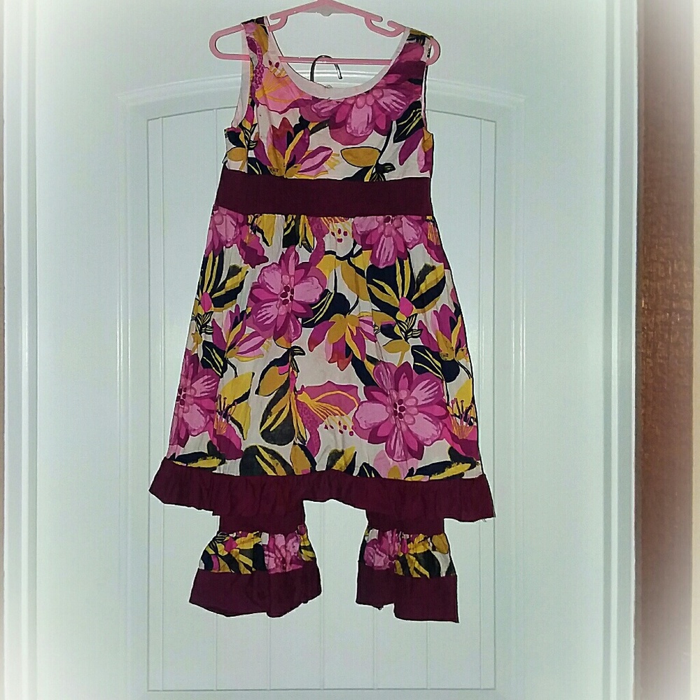 2 piece ruffle Capri dress set